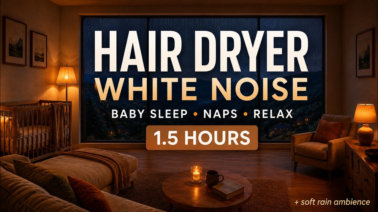 Hair Dryer White Noise for Deep Sleep 🌙 Steady Soothing Sound for Babies & Adults | 1.5 Hours