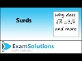 Simplifying surds  examsolutions maths revision