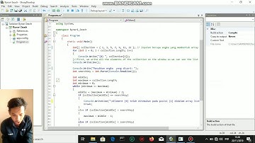 Totarial Binary Search Algoritm Dengan Fungsi Rekusif di bahasa C#