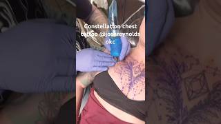One session constellation vine chest piece by Josh Reynolds Mind Bender Tattoo in Okc