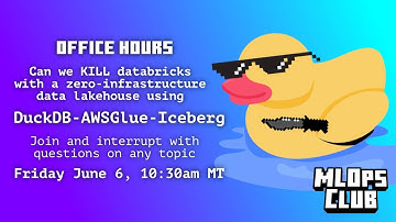 Office Hours - Can we KILL databricks with DuckDB, AWS Glue Catalog, and Iceberg