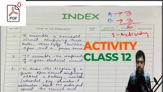 Physics activity file class 12 with pdf for practical exam 2024