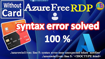 Free RDP | Azure | Azure Free  RDP Syntax error solved 100% || Learninginns