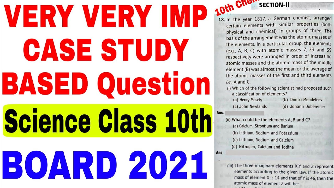 science case study based questions class 10