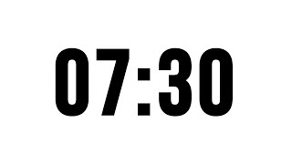 7 Minute 30 Second Timer Without Music, Simple Countdown With Alarm At The End