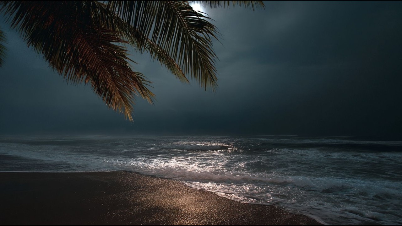 Dark Ocean Waves at Night — Calm, Steady Sound for Deep Sleep (No Music • 8 Hours)