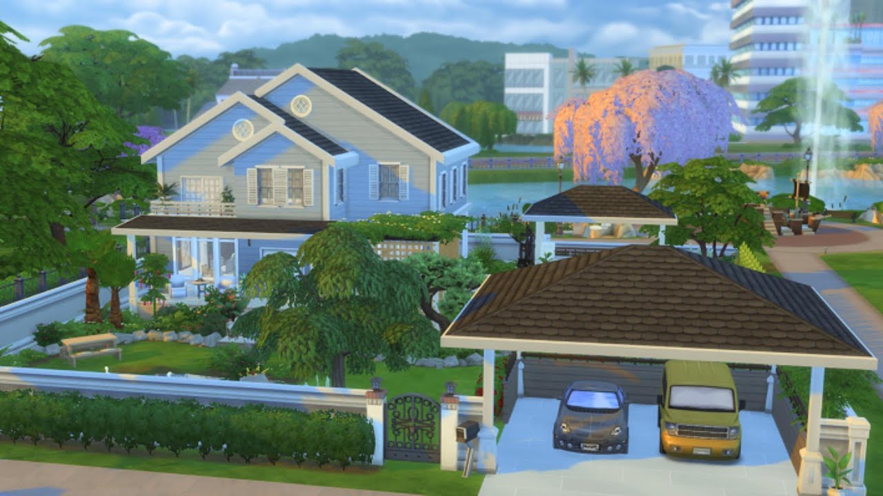 Beautiful Family Home with Garden & Cars 🚗🌳 | Stop Motion | The Sims 4
