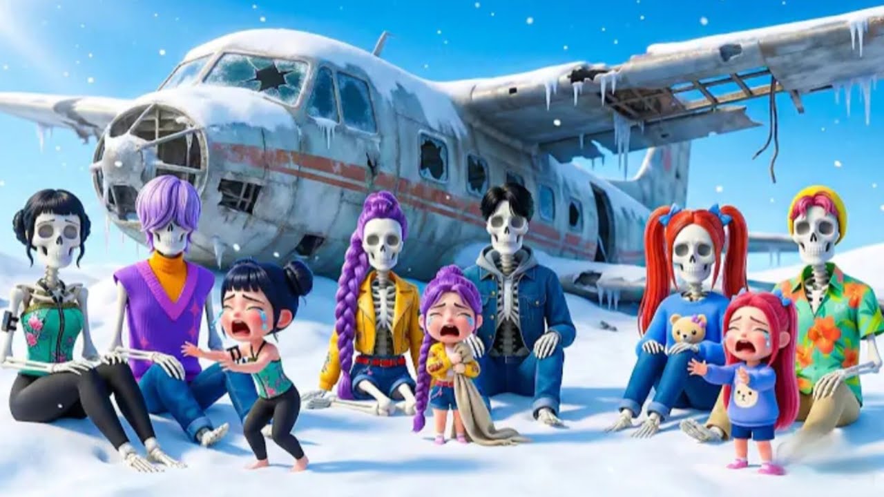 OMG 😱 RUMI'S MOM & DAD TURNED INTO SKELETONS?! 😱 Freezing Plane Rescue! ✈️❄️ 