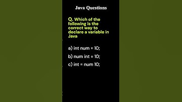 Java MCQ Part 1: Correct Way to Declare a Variable | Java Interview Prep