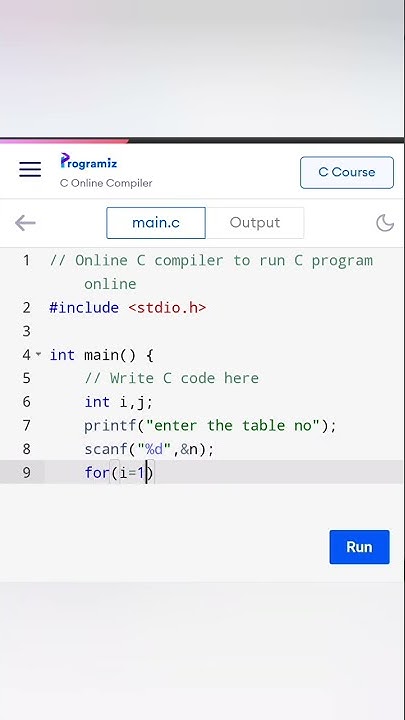 print multiplication table format in c - YouTube