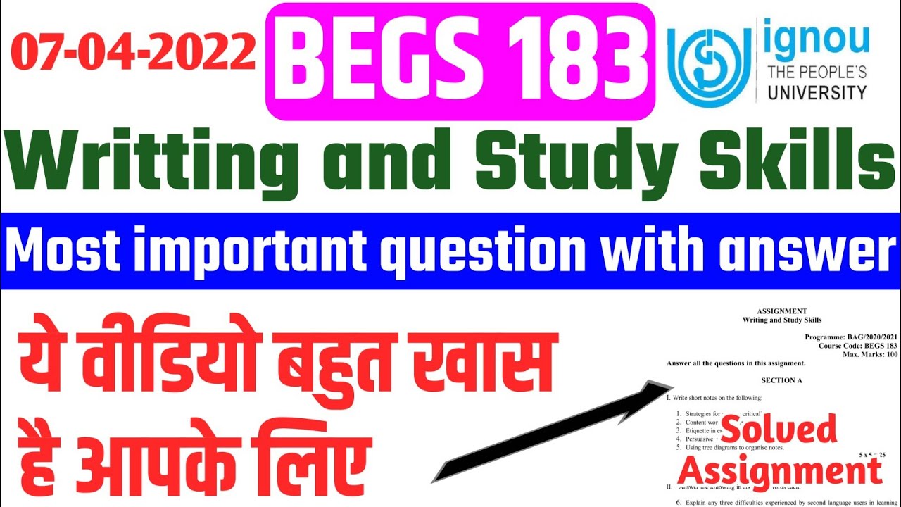 Begs 183 important question answer Begs 183 solved assignment Begs