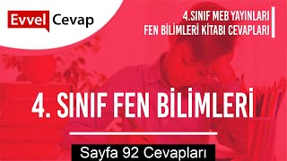 4. Sınıf Meb Yayınları Fen Bilimleri Ders Kitabı Sayfa 92 Cevabı