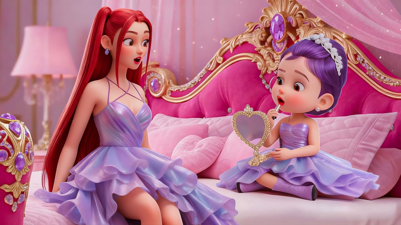 😱 О боже!💄 Маленькая принцесса Руми впервые наносит макияж и наблюдает за реакцией Миры.