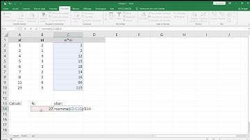 Calculer une variance et un écart type avec Excel