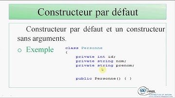 les constructeurs en c# (programmation orienté objet) darija