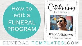Edit a Funeral Program Template Word doc | Funeral Templates