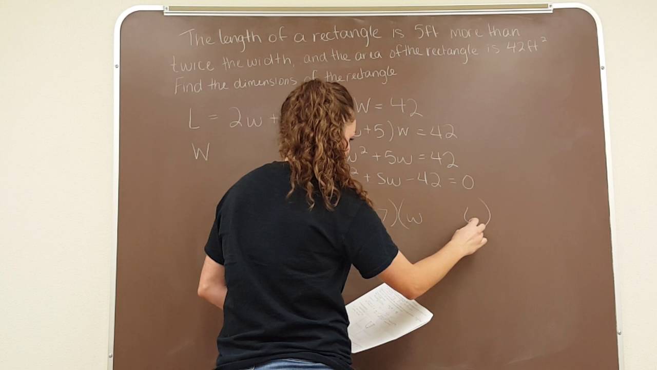 solving a word problem using a quadratic equation with rational roots aleks