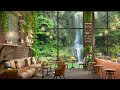 Happy Morning Jazz Music for Work,Study ☕ Spring Coffee Shop Ambience ~ Sweet Bossa Nova &amp; Waterfall