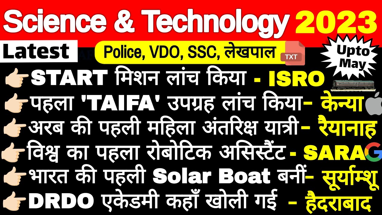 विज्ञान और प्रौद्योगिकी 2023 | Science and Technology  | vigyan & prodyogiki | Current Affairs 2023