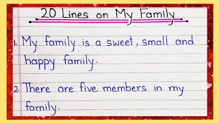 20 Lines on My Family | My family Essay in English 20 lines |  Essay on My Family