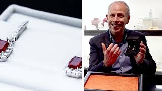 2.00ct Burmese Ruby and 1.50ct Diamond, Platinum Drop Earrings - Contemporary Circa 2000 - C9886