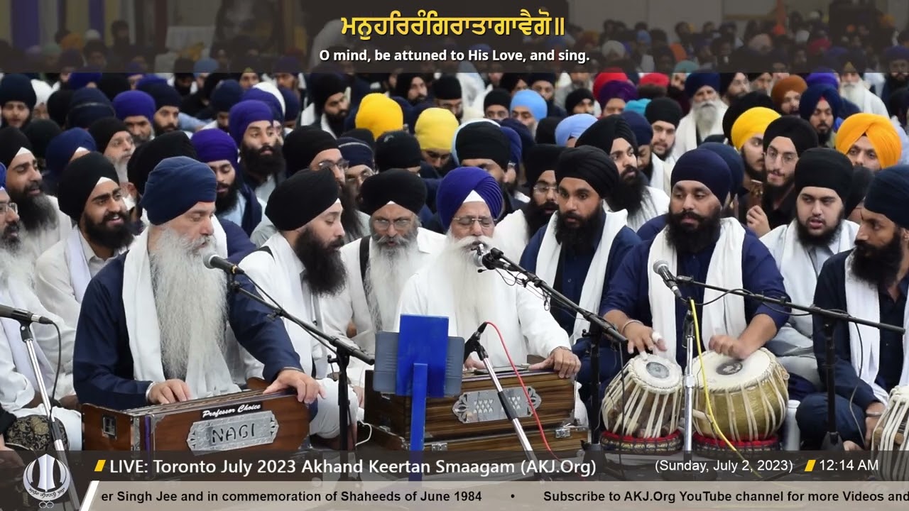 110 Giani Gurdev Singh Jee Australia Raensabaayee Keertan @ Toronto July 2023 Akhand Keertan Smaagam