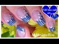 Easy Nail Art Design | Blue and Silver French ♥
