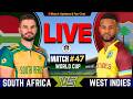 🔴Live: South Africa vs West Indies, 47th Match T20 | Live Cricket match Today | SA vs WI | Shahid