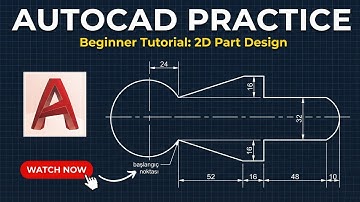 AutoCAD 2D Exercise: Mechanical Practice Drawing Tutorial