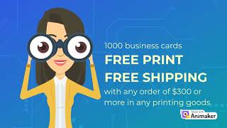 1000 FREE business cards FREE shipping at 55printing