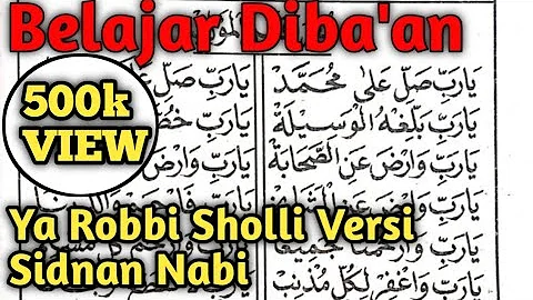 Belajar Sholawat Diba Nadhom Ya Robbi Sholli Versi...