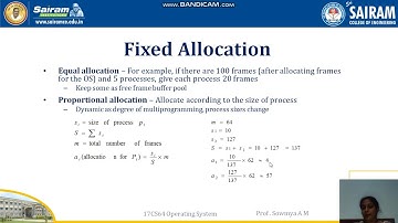 LectureVideo 17CS64 Module4 Allocation of Frames And Trashing Sowmya