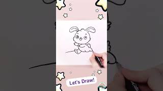 Cute Bunny | Easy Drawing & Coloring for Kids & Toddlers