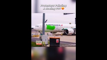 Protesters Painting a 777?! 😡 — My Honest Reaction: Start the Engines 😂✈️ #viralvideo #aviation