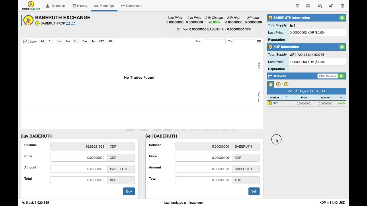 Listing NFTs/assets on the DogeParty Dex using DogeWallet desktop
