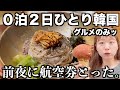 この動画では、コスメも洋服も出てきません。｜韓国グルメのみ｜ほぼ日帰り０泊２日ホテルなし
