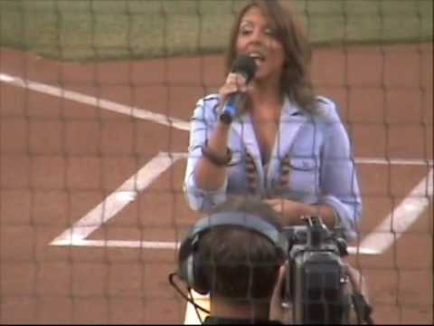 Allie Nicole sings National Anthem for Oakland A's...