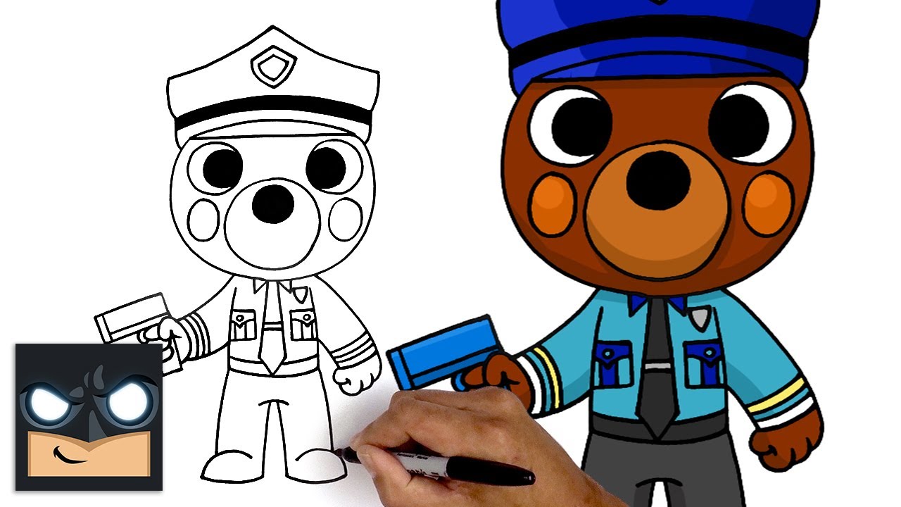 How To Draw Officer Doggy Roblox Piggy Youtube - roblox officer hat