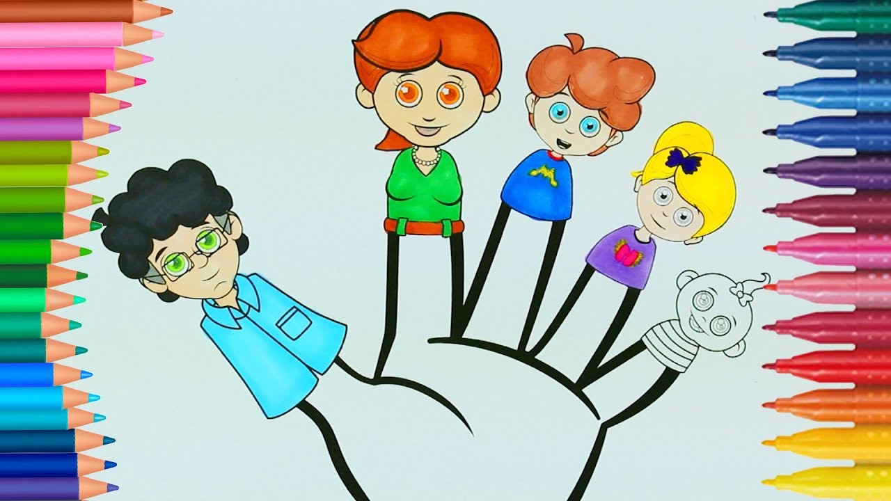 Impara i Colori con La Famiglia Della DitoðŸ‘ Colorare i Video per i Bambini