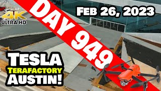 NEW ENTRANCE ALMOST READY FOR INVESTOR DAY! - Tesla Giga Texas 4K  Day 949 - 2/26/23 - Tesla TX