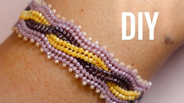 Beading Tutorials Wavy Herringbone bracelet  Easy for beginner