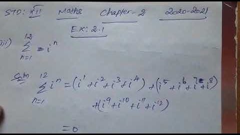 12th Maths Chapter 2 Complex Numbers - Class 4
