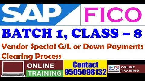 SAP FICO Batch -1|| Class - 8|| Vendor Advance|| Special GL || Down Payments Process
