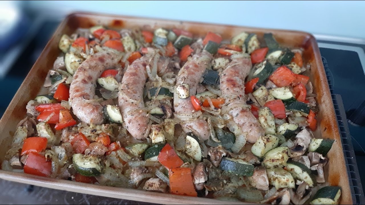 Bauernbratwurst mit Kräutergemüse  vom Pampered Chef@ großen Ofenzauberer