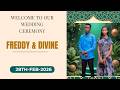 FREDDY DIVINE WEDDING 28th FEB 2026