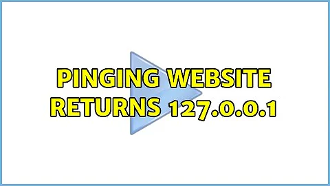 Pinging website returns 127.0.0.1 (2 Solutions!!)
