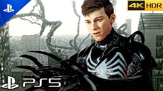 (PS5) Spider-Man 2 - Venom Symbiote Suit Turning Peter Evil Scene | Next-Gen Graphics[4K 60FPS HDR]