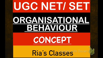 UGC NET/SET | ORGANISATIONAL BEHAVIOUR | CONCEPT | Human Resource Management 😊