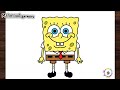 كيف ترسم سبونج بوب خطوة بخطوة رسم وتلوين سهل تعليم الرسم للمبتدئين SpongeBob SquarePants 