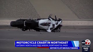 Motorcyclist seriously injured after crash in Northeast El Paso